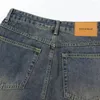 Jeans maschili maschi vintage larghi pantaloni blu scuro retrò pantaloni dritti tagliati oversize maschio casual maschio