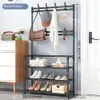 Space-saving Hall Tree with Coat Hooks & Shoe Shelf - Multifunctional and Durable Organizer for Living Room