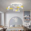 Kronleuchter kreatives Holzflugzeug Kronleuchter Lampen Augenschutz Kinder Schlafzimmer Deckenleuchte für Baby Kinder Fernbedienung AC220V