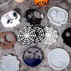 Halloween DIY Coffille-Coaste maison maison Cobweb Cobweb Skull Graveyard Creative Silicone Moule Crystal Placemat Moule pour DIY Craft
