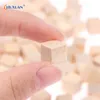 100pcs Unfinished Blank Mini DIY Wooden Square Blocks 1cm Wood Solid Cubes For Woodwork Craft Kids Toy Puzzle Making Material