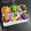 Dekorative Blumen 1pc Simulation weiß Cream Cup Ice Fruit Sundae Model Hochzeits Geburtstagsfeier Geschenke Event Szene Dekorieren Sie Po Requisiten