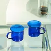 Verres à vin 2pc ensemble borosilicate tasse de café moderne tasse de café familial couple d'eau potable pack cadeau de résistance à la chaleur 200 ml