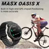 Montre-bracelets Masx Oasis X Premium GPS GPS Intelligent Alexa Ultra HD Affichage avec GPS GPS Hi Fi Bluetooth appelant des sports de qualité militaire