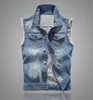 Slim Fit Cowboy Male Jacket Vest Ripped Denim Vest Men039s Jacket Sleeveless Casual Waistcoat Mens Jean Coat 5xl9867437