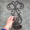 Świece 2 sztuki żeliwa świeca mocowanie na ścianę sconce tealight stojak ślub domowy dekoracje ogrodowe wiszące vintage metalowe metal