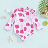 Set di abbigliamento set per bambini bambino da nuoto da bagno salutante custodie a maniche lunghe con cerniera floreale costume da bagno estate drop drop dropelese ot3jy