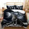 Bedroom Bedding Set King Size for Double 3D Print Bohemian Deer Moon,Wolf Bed Linen 2 People 240x260 Comforter Cover+Pilllowcase