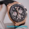 Zegarek Male AP nadgarstek Zegarek męski Royal Oak 26420Ro Black Disc Chronograph Rose Gold Watch Automatyczny mechaniczny Szwajcarski Luksusowy Sport Sports Watch Pełna średnica 43 mm