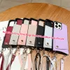 Crossbody Portfel Case Telefon dla iPhone'a 15 14 Plus 13 12 11 Pro Max Skórzowa okładka z uchwytem na karty Pasek linowy na ramię