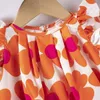 Girl's jurken Nieuwe peuter meisjes casual bedrukte kinderen zomer ruches jurken bloemen full -printed casual jurk bloemen meisje jurken