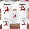 Rådjur tryckt familj matchande kläder julfest familj t -shirt toppar pappa mamma pojkar flickor look outfit - skjortor baby romper