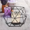 Candele 3D Porta geometrica Coppa di vetro Cangoli in metallo Tealight Cangoli per centrotavola da tavolo da matrimonio