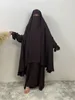 Abiti etnici abiti islamici abaya musulmani Dubai velati donne vestiti turchi di colore solido niqab eid abito khimar di alta qualità rama