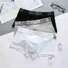 Underbyxor Mens Pure Cotton Underwear Låg midja Sexig och trendig tyg Bekväm svettabsorption Antibakteriell boxning Shorts C240411