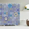 Tende per doccia bohémien tenda 3d mandala fiore verde blu color chic moderno moderno tessuto per bagno decorazioni per la casa