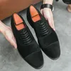 أحذية غير رسمية رجال رجال الأعمال Oxford Shoe Brand Suede Leather Vintage Lace-Up Classic Men Driving Wedding Male Dress