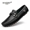 Chaussures décontractées Maedef Leather Men's 2024 Fashion Men Locs mocassins Soft Brepwant Slip on Black Driving Plus taille 37-48