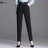 Suoversiz Elegant High Taille Solid Anklelength Pants Office Ladies Skinny Chic Trousers Vrouw Casual Fashion Women 240411