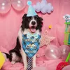 Dog Apparel Feliz aniversário Bandana decoração de festa fofa com figurinos de cães de gravata borboleta para pequenos suprimentos para pequenos e