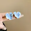 Dangle Ohrringe Minar 2024 Sommerblau -Farbe Emaille Strassblume für Frauen versilbert Metall Daily Holiday Juwely