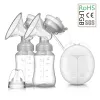 Enhancer Double Electric Breast Pumps Powerful Nipple Suction Usb Electric Breast Pump with Baby Milk Bottle Cold Heat Pad Nippl