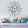 Wall Clocks 33cm Round Quartz Movement Hanging Decoration Clock Battery Powered Jeweled Artistic Background For Living Room