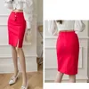 Saia sexy lápis de tamanho grande Saias pretas Mulheres 2023 Roupas coreanas de moda elegante High Wiast Bodycon Salia Y Office Midi Mujer Faldas L410