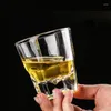 Wine Glasses 145ml Coffee Cups Octagonal Bottom Mountain View Thick Glass Thermal Insulation Design Water Dispenser Beer