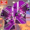 Niestandardowa nazwa Bowling Ball Pełna kolor 3D wydrukowana męska koszula polo Summer Unisex Street Casual Shirt Prezent dla kręgli graczy Pol97