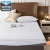 Waterproof Bed Cover Solid Color Fitted Bed Sheet With Elastic Band Anti-slip Adjustable Mattres Protector Fitted Sheet For Home