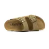 Slipper Kosmagisch 2023 Neue Sommermänner Kork Slipper Casual Beach Doppelschnalle Nicht-Rutsch außerhalb von Nubuck Leder Schlupf auf Slides Schuh J240410