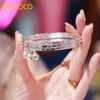 Bangle Qmcoco Round Bead Multi-Layer Simple Bracelet Woman Silver Color Fashion Hand Ornament Design Valentijnsdag For Woman Gifts 240411