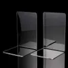 1/2 pcs Clear Acrylic Bookends L-shaped Desk Organizer Desktop Book Holder School Stationery Office Accessories