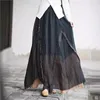 Signe Johnature 2024 Woman Spring Spring Original Original Style Splicing Spiring Diaggia Casual Skirt Fashion Contrast Vintage Retro Vintage