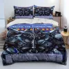 Ensemble de literie de couette d'anime de monime monyle 3D Yu-Gi-oh, tasse d'oreiller de couverture de couvre-lit de couvre-lit de couette, taie d'oreiller King Queen Size Set Kid