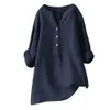 Women's Blouses Shirts Women Blouse 2022 Autumn Fashion Solid Color Long Sleeve Shirt Casual Linen Tunic Tops Clothing Blusas Chemise Femme 240411