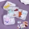 1PC Portable Empty Drugs Box 4 Compartments Mini Cute Pill Box Medicine Case for Healthy Carem Pill Box Storage Organizer