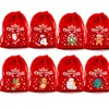 Hediye sargısı Noel kadife çantaları çizim çantası Noel çocukları şeker çantası güzel bilezikler takı paketleme tatil partisi malzemeleri
