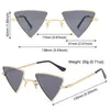 Sunglasses Triangular Small Hippie UV400 Protection Metal Frame Eyeglasses Tinted Colorful Lens Punk Shades