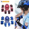 7pcs/set Çocuklar Çocuk Roller Skates Bike Bisiklet Güvenliği Kask Diz Dirsek Bilek Koruma Pad Set Açık Bisiklet Kaykay Binicilik Set Yeni