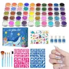 50colors paillettes Tatouage Tatouage Set à paille