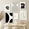 Minimaliste Modern Style Résumé Lignes noires et blanches Encre toile décorative Art peinture Picture affiche Print Mural Living Room