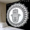 Tapestries Mandala Polyester 150x150 cm vierkante tapijtwand hangend tapijtworp yogamat voor huis slaapkamersdecoratie