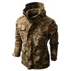 Chaquetas para hombres camuflaje chaqueta táctica táctica con capucha de alta calidad ejército ejército al aire libre