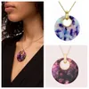 Womens Designer Kate Ks Necklace K Series Circular Pendant Colorful Resin Simple Necklace Short Necklace Ornament