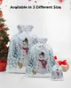 クリスマスの装飾冬の雪だるま雪だるまブルーギフトホルダードローストリングキャンディーバッグホリデー装飾