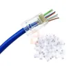 50pcs/lot rj45 cat 5e cat 6ネットワークモジュラープラグ8p8c cat5e cat6イーサネットケーブルコネクタゴールドメッキパススルースルー