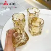 Vinglas ATO 300 ml Oregelbunden kopp Twist Glass Mug Korean ins transparent vatten whisky kaffe origami mjölk blyfri