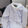 Женские блузки французские дизайнерские рубашки полосатые контрастные цвета с длинным рукавом шикарный 2024 Spring Fashion Elegant All Match Clothing